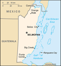 belize map